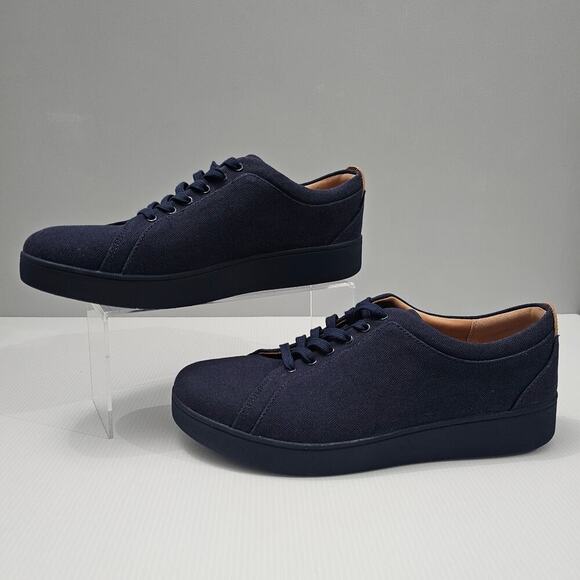 NEW Fitflop Rally Sneaker Trainer Casual Midnight Navy Canvas Size 11 - Picture 2 of 14